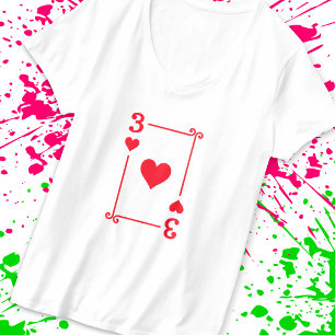 Matching Three Hearts Suit Playing Cards Modern 3 T-Shirt