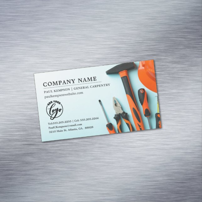 Matching Toolset | Handyman Construction Themed Magnetic Business Card (In Situ)
