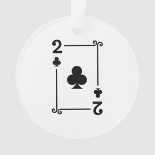Matching Two Clubs Suit Playing Cards Modern 2 Ornament