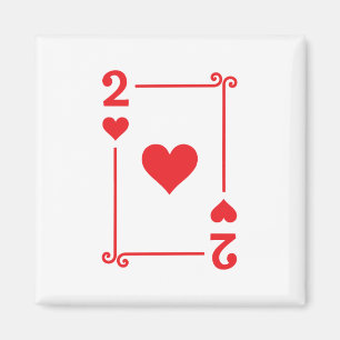 Matching Two Hearts Suit Playing Cards Modern 2 Magnet