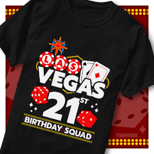 Matching Vegas 21st Birthday Squad Casino Party T-Shirt