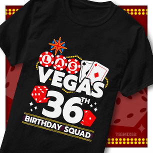 Matching Vegas 36th Birthday Squad Casino Party T-Shirt