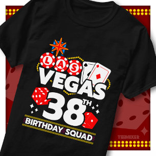 Matching Vegas 38th Birthday Squad Casino Party T-Shirt