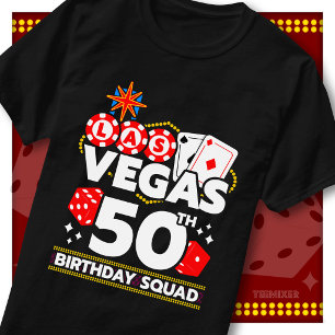 Matching Vegas 50th Birthday Squad Casino Party T-Shirt