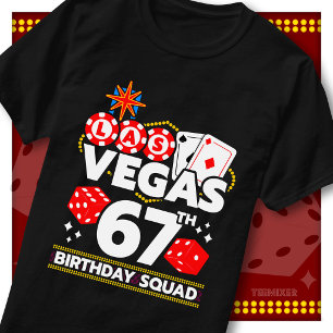 Matching Vegas 67th Birthday Squad Casino Party T-Shirt