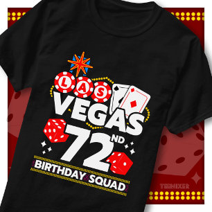 Matching Vegas 72nd Birthday Squad Casino Party T-Shirt