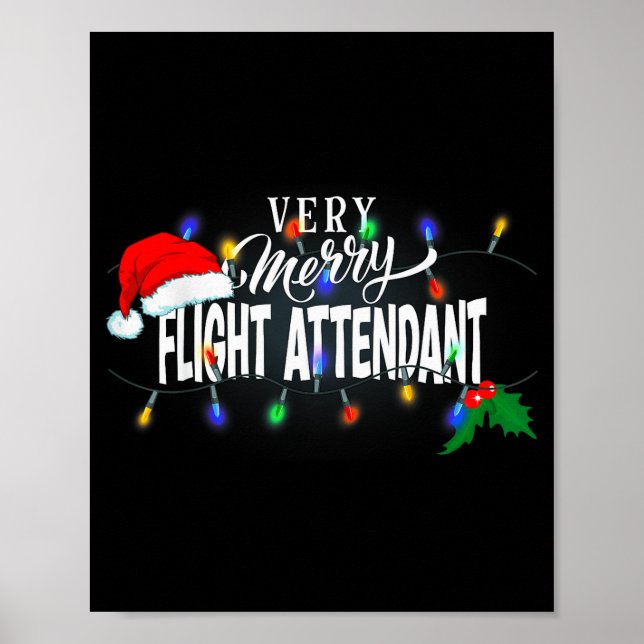 Matching Very Merry Flight Attendant Christmas  Poster (Front)