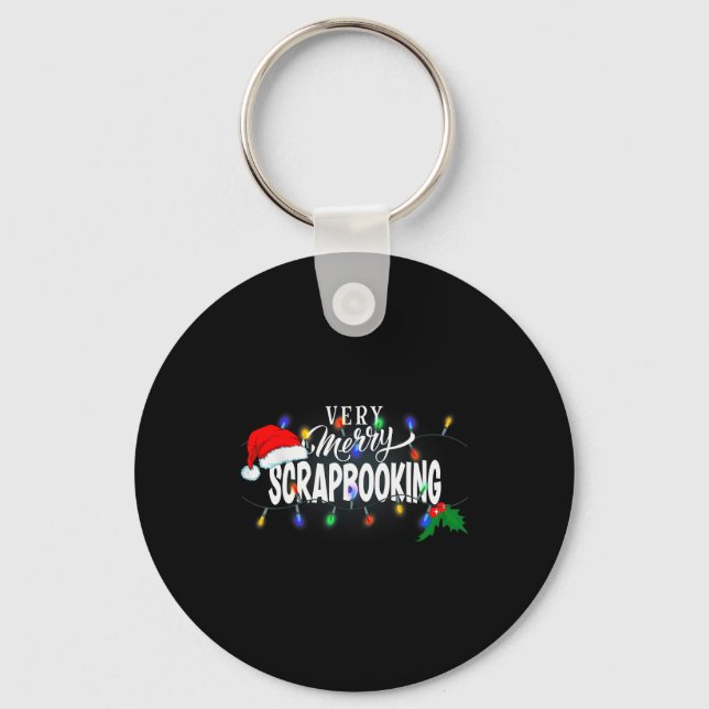 Matching Very Merry Scrapbooking Christmas  Key Ring (Front)