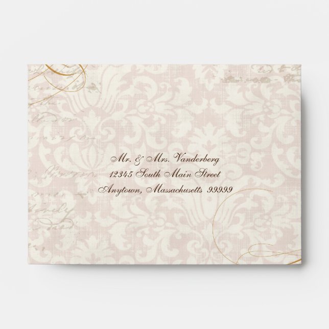 Matching Wedding Envelopes - Trellis Rose Vintage (Front)