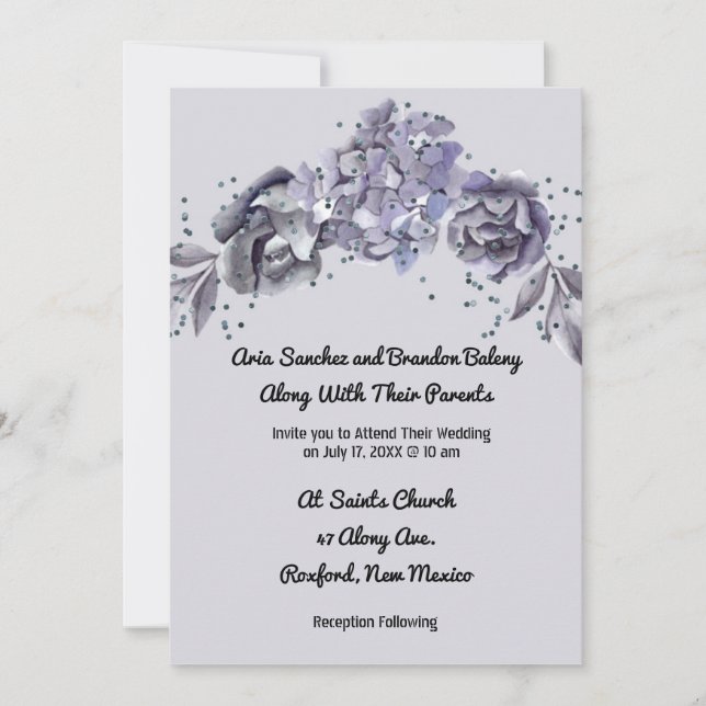 Matching Wedding Invitation Slate BlueInvitation (Front)