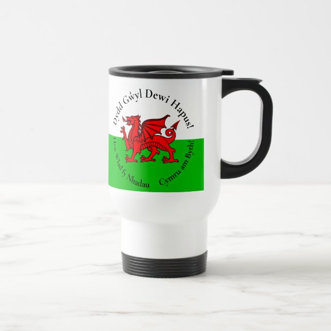 Matching Welsh Dragon St David's Day Travel Mug (Right)