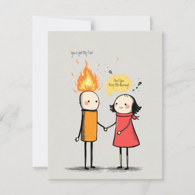 Matchstick Couple Holiday Card (Front)