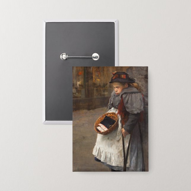 Matchstick Girl Poor Street Urchin Urban Poverty   (Front/Back)