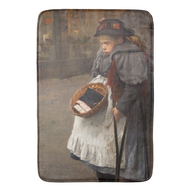 Matchstick Girl Poor Street Urchin Urban Poverty   Bath Mat (Front Vertical)