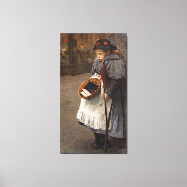 Matchstick Girl Poor Street Urchin Urban Poverty   Canvas Print (Front)