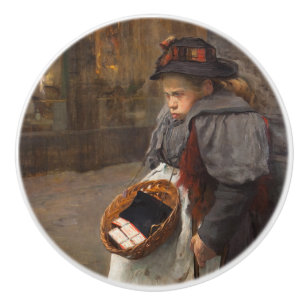Matchstick Girl Poor Street Urchin Urban Poverty Ceramic Knob