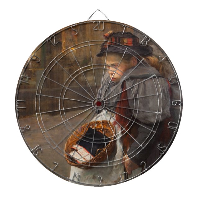 Matchstick Girl Poor Street Urchin Urban Poverty   Dartboard (Front)