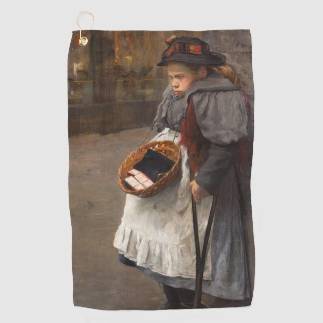 Matchstick Girl Poor Street Urchin Urban Poverty   Golf Towel (Front)