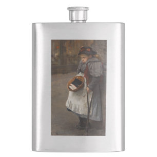 Matchstick Girl Poor Street Urchin Urban Poverty Hip Flask