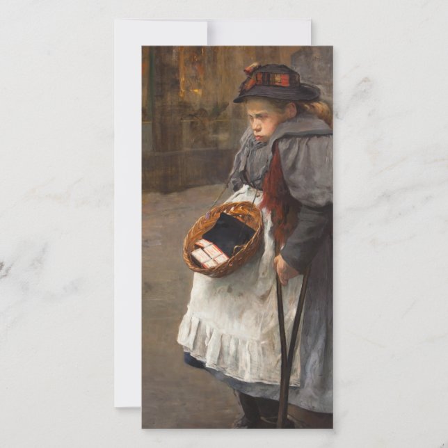 Matchstick Girl Poor Street Urchin Urban Poverty   Holiday Card (Front)