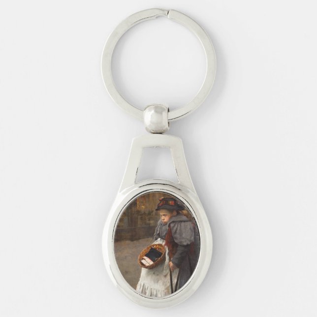 Matchstick Girl Poor Street Urchin Urban Poverty   Key Ring (Front)