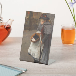 Matchstick Girl Poor Street Urchin Urban Poverty Pedestal Sign