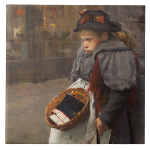Matchstick Girl Poor Street Urchin Urban Poverty Tile