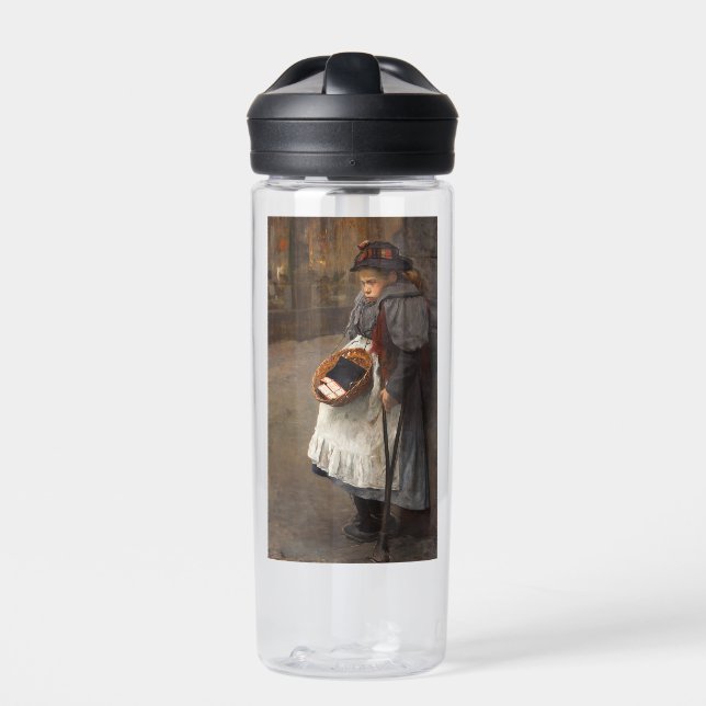 Matchstick Girl Poor Street Urchin Urban Poverty   Water Bottle (Front)
