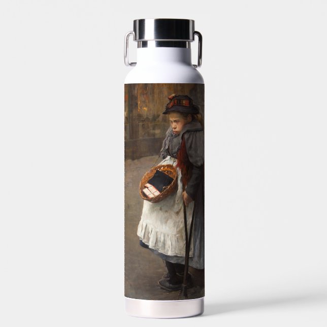 Matchstick Girl Poor Street Urchin Urban Poverty   Water Bottle (Front)