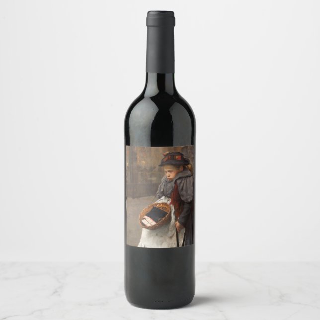 Matchstick Girl Poor Street Urchin Urban Poverty   Wine Label (Front)