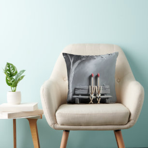 Matchsticks Sitting On a Bench Cushion