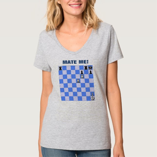 Mate Me Chess Motif T-Shirt (Front)
