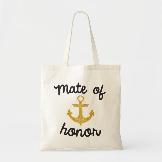 Mate Of Honour Nautical Anchor Tote (Front)