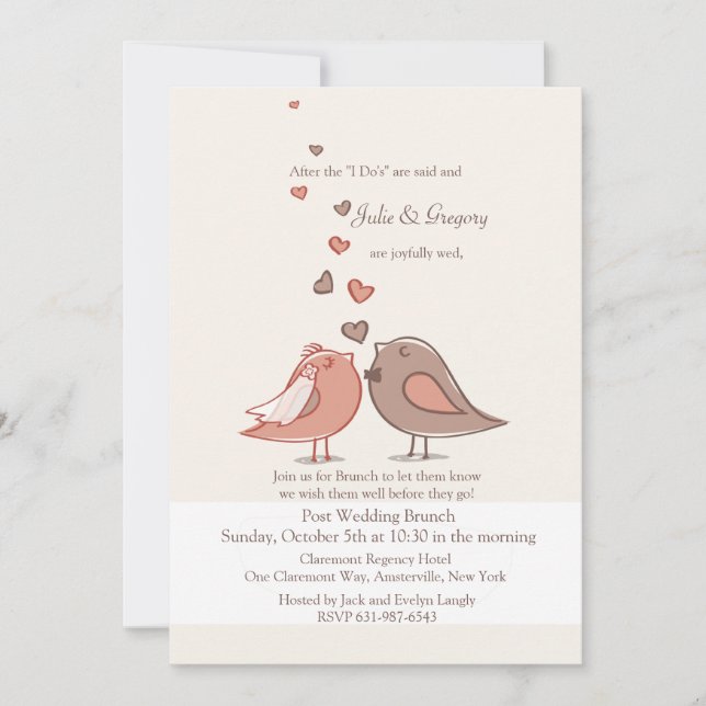 Mated Post Wedding Brunch Invitation (Front)