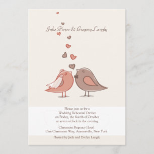 Mated Wedding Rehearsal Dinner Invitation
