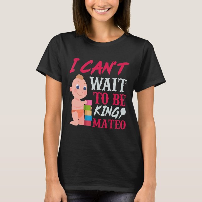 Mateo Pregnancy Announcement Baby 9 Month Celebrat T-Shirt (Front)