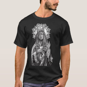 Mater Dolorosa Our Lady of Sorrows Virgin Mary Cat T-Shirt
