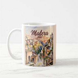 Matera Italy Sassi Personalised Watercolor Vintage Coffee Mug