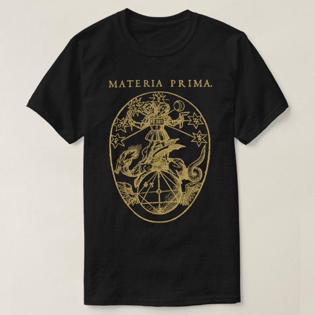 Materia Prima Mediaeval Occult Alchemy Rosecrucian T-Shirt (Design Front)