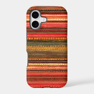 Material Textile Stripes Red Orange and Green