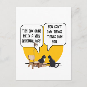 Materialism Cat Philosophy Humour Postcard