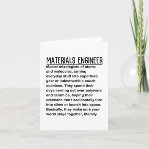 Materials engineer card