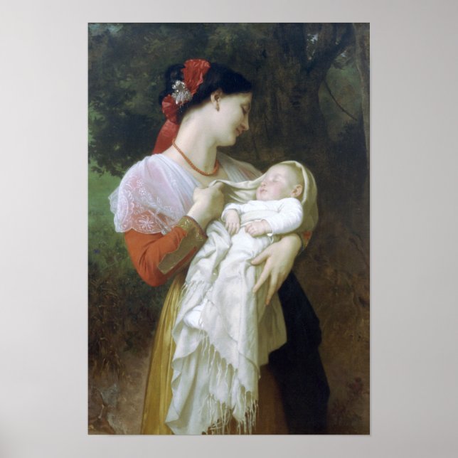 Maternal Admiration by William Adolphe Bouguereau Poster (Front)