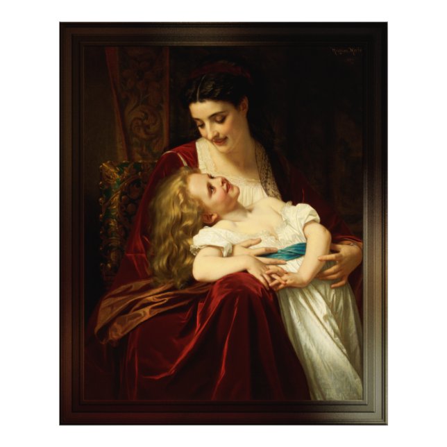 Maternal Affection by Hugues Merle Photo Print (Front)