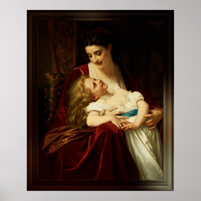 Maternal Affection by Hugues Merle Poster (Front)