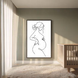 Maternal Elegance: Pregnant Women Line Art