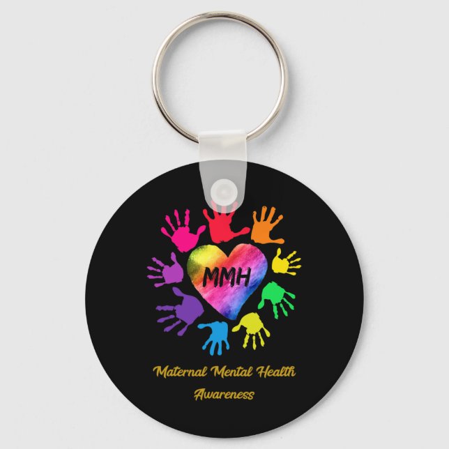 Maternal Mental Health Awareness Hands Gift  Key Ring (Front)