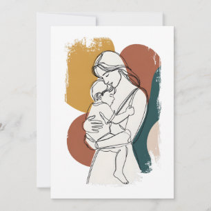 Maternal Serenity: A Minimalist Embrace Card