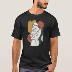 Maternal Serenity: A Minimalist Embrace T-Shirt