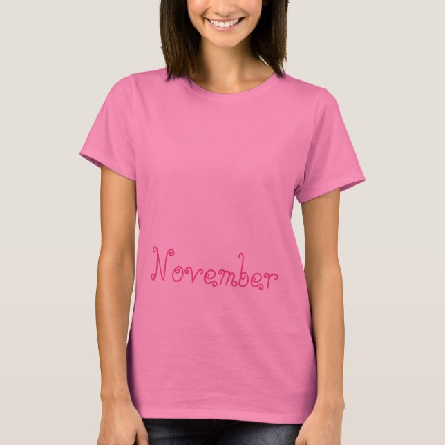 Maternity Announcement To - Your Due Month Here T-Shirt (Front)
